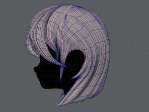 Estilo de cabelo 3D para menina v05 Modelo 3D