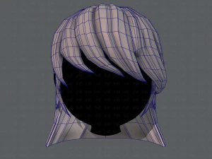 Estilo de cabelo 3D para menina v05 Modelo 3D