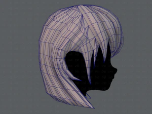 Estilo de cabelo 3D para menina v05 Modelo 3D