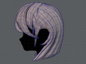 Estilo de cabelo 3D para menina v05 Modelo 3D