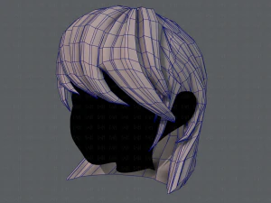 Estilo de cabelo 3D para menina v05 Modelo 3D
