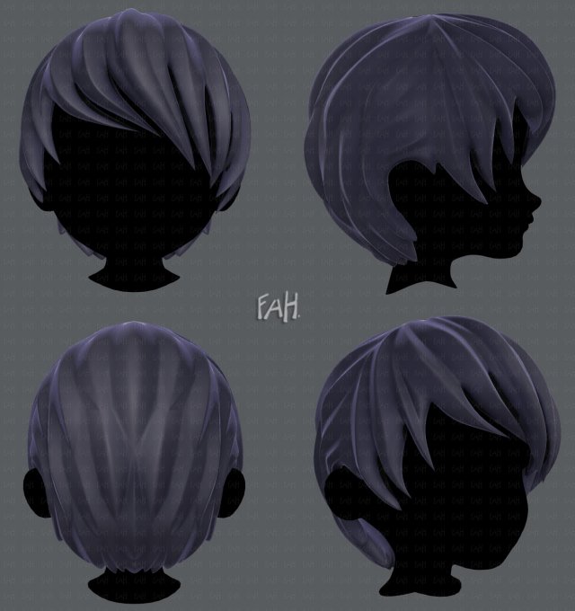 3d hair style for boy v05 Model 3D .c4d .max .obj .3ds .fbx .stl .blend 