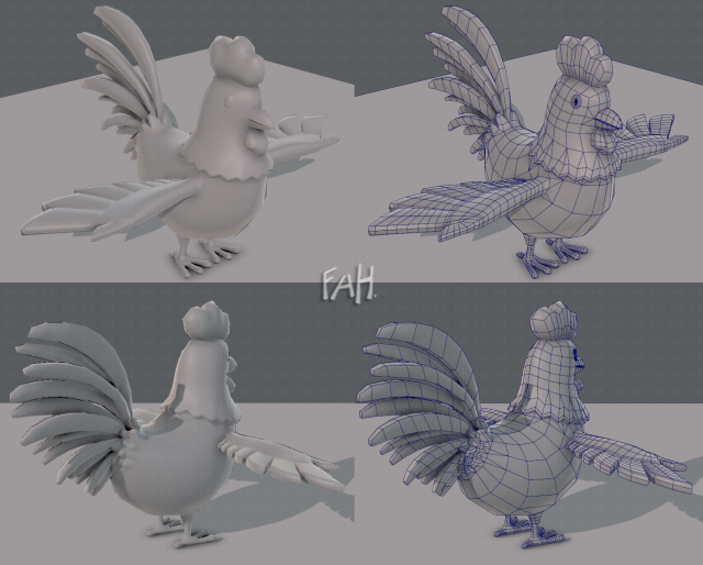 chicken cartoon base 3D-Modell .c4d .max .obj .3ds .fbx .stl .blend 
