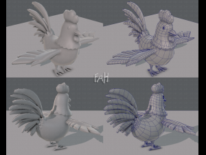chicken cartoon base 3D Model