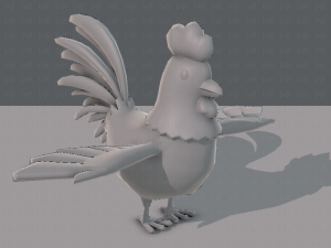 chicken cartoon base 3D-Modell