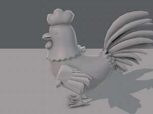 chicken cartoon base 3D-Modell