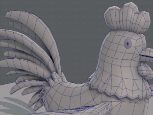 chicken cartoon base 3D-Modell
