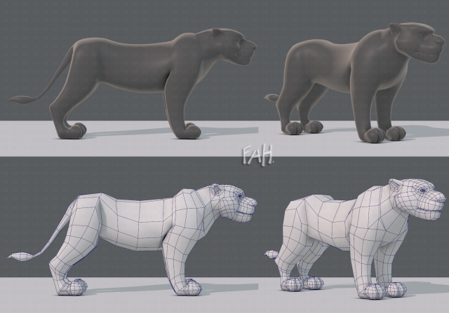 tiger base for game 3D Model .c4d .max .obj .3ds .fbx .stl .blend 