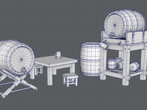 3d barrel lowpolygon v01 3D-Modell