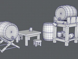 3d barrel lowpolygon v01 3D Model