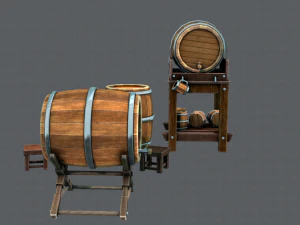 3d barrel lowpolygon v01 3D Model