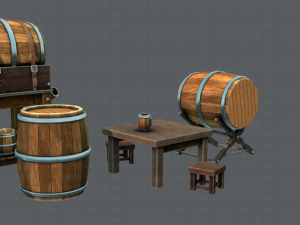 3d barrel lowpolygon v01 3D-Modell