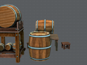 3d barrel lowpolygon v01 3D-Modell
