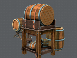 3d barrel lowpolygon v01 3D-Modell