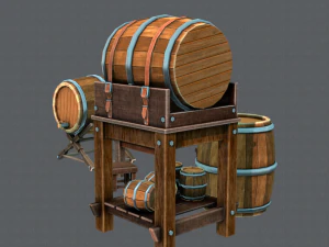 3d barrel lowpolygon v01 3D Model