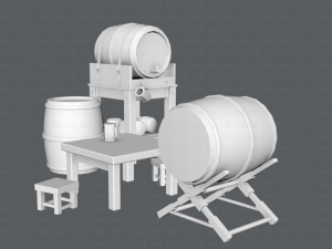 3d barrel lowpolygon v01 3D-Modell