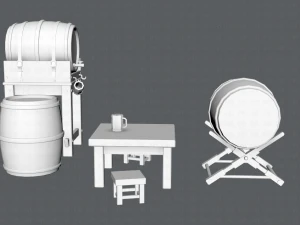 3d barrel lowpolygon v01 3D Model