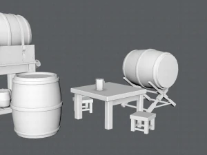 3d barrel lowpolygon v01 3D Model