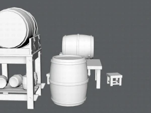 3d barrel lowpolygon v01 3D Model