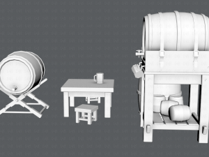 3d barrel lowpolygon v01 3D-Modell