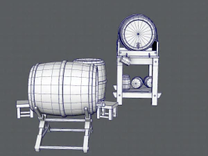 3d barrel lowpolygon v01 3D Model