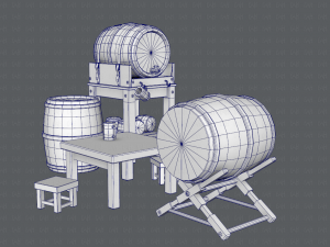 3d barrel lowpolygon v01 3D-Modell