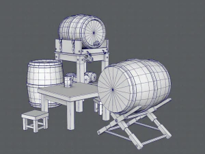 3d barrel lowpolygon v01 3D Model