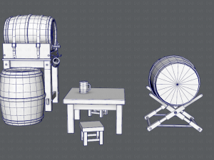 3d barrel lowpolygon v01 3D-Modell