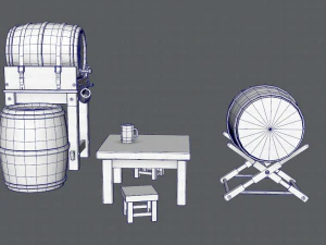 3d barrel lowpolygon v01 3D Model