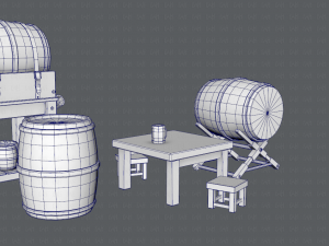 3d barrel lowpolygon v01 3D-Modell