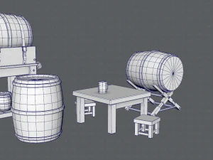 3d barrel lowpolygon v01 3D Model