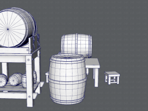 3d barrel lowpolygon v01 3D-Modell