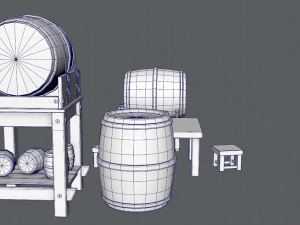 3d barrel lowpolygon v01 3D Model