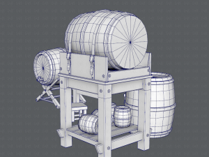 3d barrel lowpolygon v01 3D-Modell