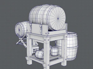 3d barrel lowpolygon v01 3D Model