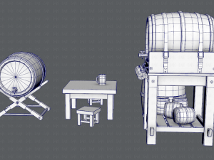 3d barrel lowpolygon v01 3D-Modell