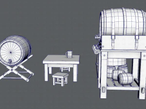 3d barrel lowpolygon v01 3D Model