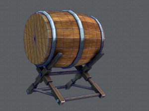 3d barrel lowpolygon v01 3D-Modell