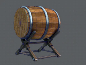 3d barrel lowpolygon v01 3D Model