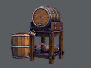 3d barrel lowpolygon v01 3D Model