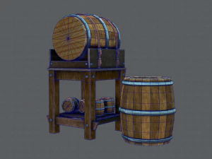 3d barrel lowpolygon v01 3D Model