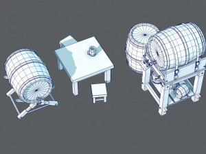 3d barrel lowpolygon v01 3D Model