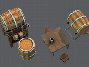 3d barrel lowpolygon v01 3D-Modell