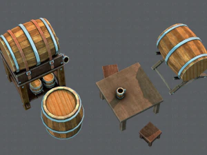 3d barrel lowpolygon v01 3D Model