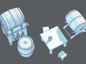 3d barrel lowpolygon v01 3D Model