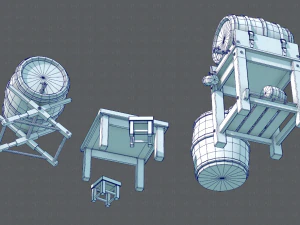 3d barrel lowpolygon v01 3D Model