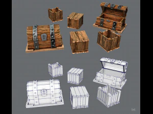 ba&uacute; e caixa v01 Modelo 3D