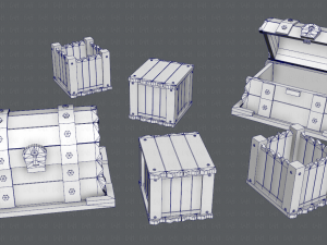 chest and box v01 3D Model