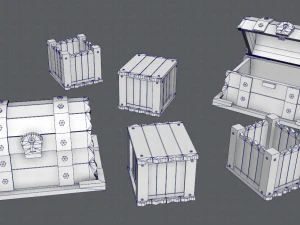 chest and box v01 3D Model
