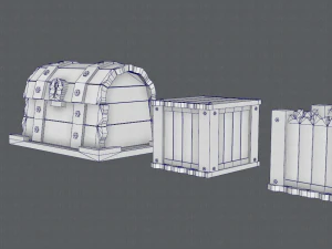 chest and box v01 3D Model